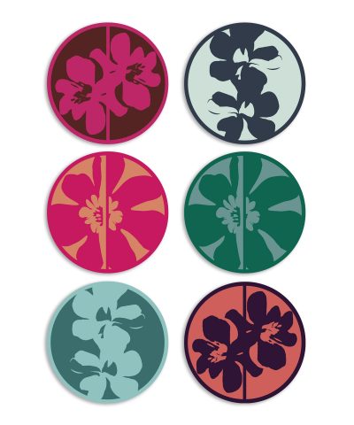 Tovagliette tonde Color Bloom - Set completo 6