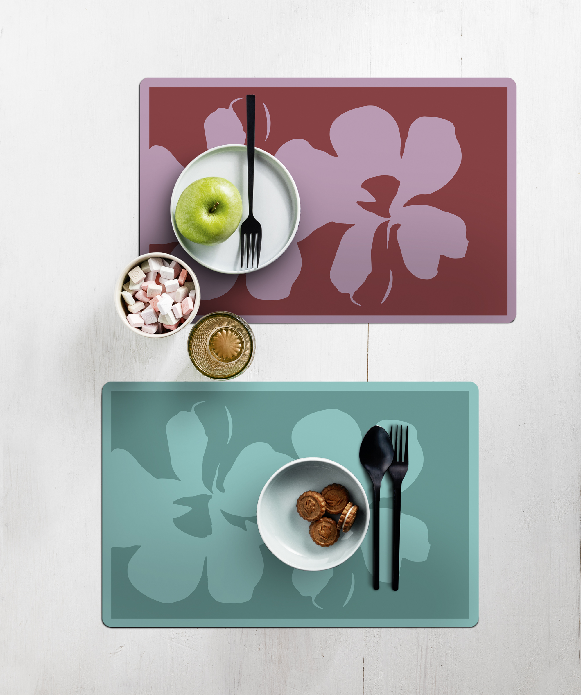 luce 20 tovagliette rettangolari color bloom