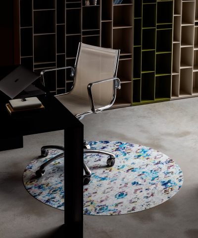tappeto aristeo round rosa azzurro blu