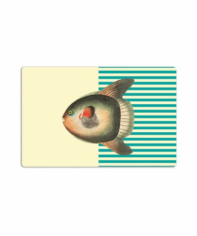 tovaglietta americana pesce luna grafica a righe azzurre
