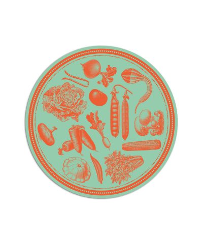 Tovaglietta tonda Veggie Punk - Orange Green