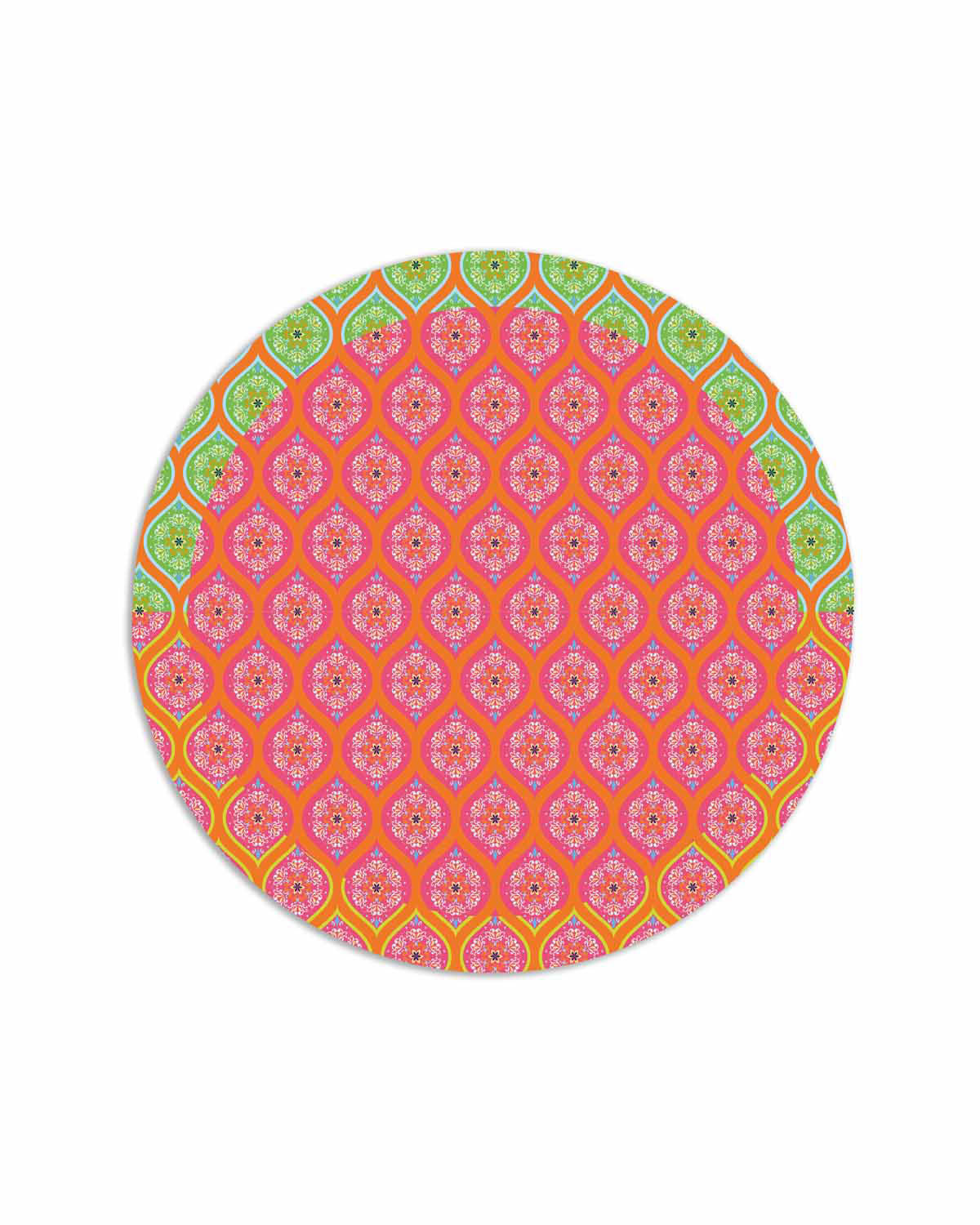 tovaglietta tonda gipsy bandana rosa arancio verde