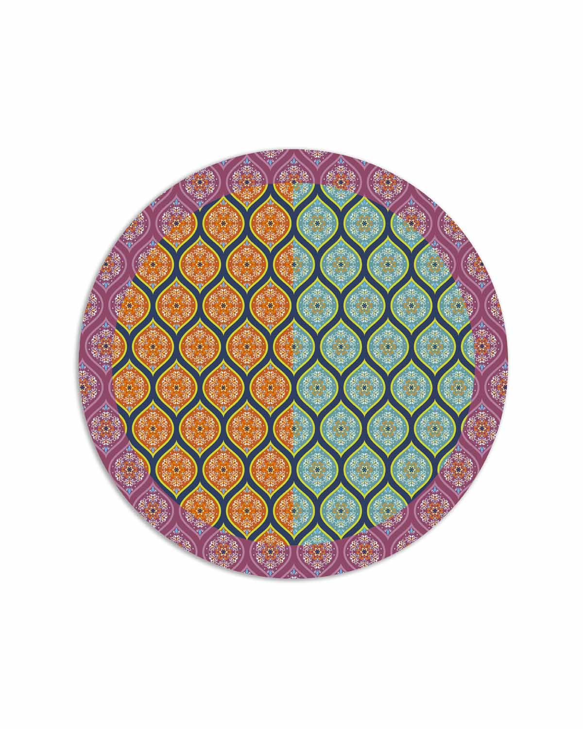 tovaglietta tonda gipsy bandana viola azzurro arancio blu