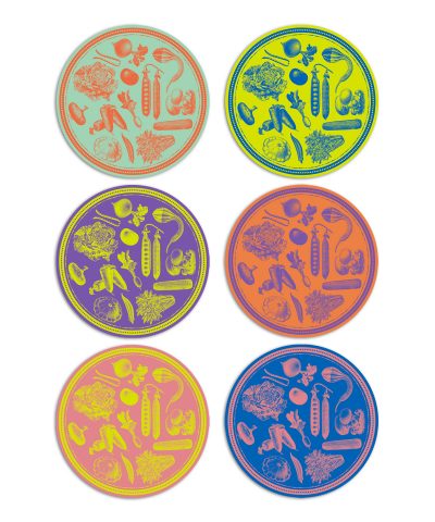 Tovagliette tonde Veggie Punk - Set completo